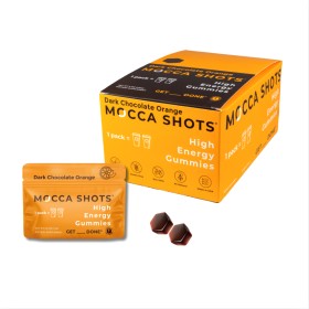 Seattle Gummy Company, Mocca Shots Energy Gummies with Caffeine | 12-Pack - Dark Chocolate Orange