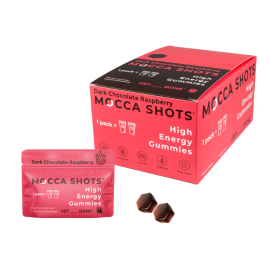 Seattle Gummy Company, Mocca Shots Energy Gummies with Caffeine | 12-Pack - Dark Chocolate Raspberry