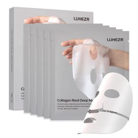 5 SHEETS/BOX Collagen Real Deep Face Masks Skincare Facial Masks for Women Skin Care Hydrating Firmness & Elasticity Support