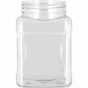 Clear Food Grade PET Plastic Square Grip Storage Jar w/ Cap - 16 Fluid Ounces (1-2 Cup Storage Capacity) - BUY 1 GET 1 FREE (MIX AND MATCH