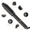 Thermal Brush,1.5 in Ionic Heated Round Brush Makes Hair Smoother, 110-240V 30S Fast Heating 5 Temperatures - Black