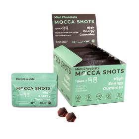 Seattle Gummy Company, Mocca Shots Energy Gummies with Caffeine | 12-Pack - Mint Chocolate
