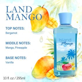 12 Scents,10 Oz. Unisex Shower Gel,body Wash. Large Size, Gently Cleanses And Moisturizes, Enriched With Aloe Vera And Vitamin E. Floral, Fruity, And (Option: ISLAND MANGO)