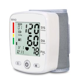 Wrist Blood Pressure Monitor Adjustable Automatic Wrist Cuff Voice Broadcast With 2 Users 180 Memory, Rechargeable Blood Pressure Monitors For Home Us (Option: X1030B)